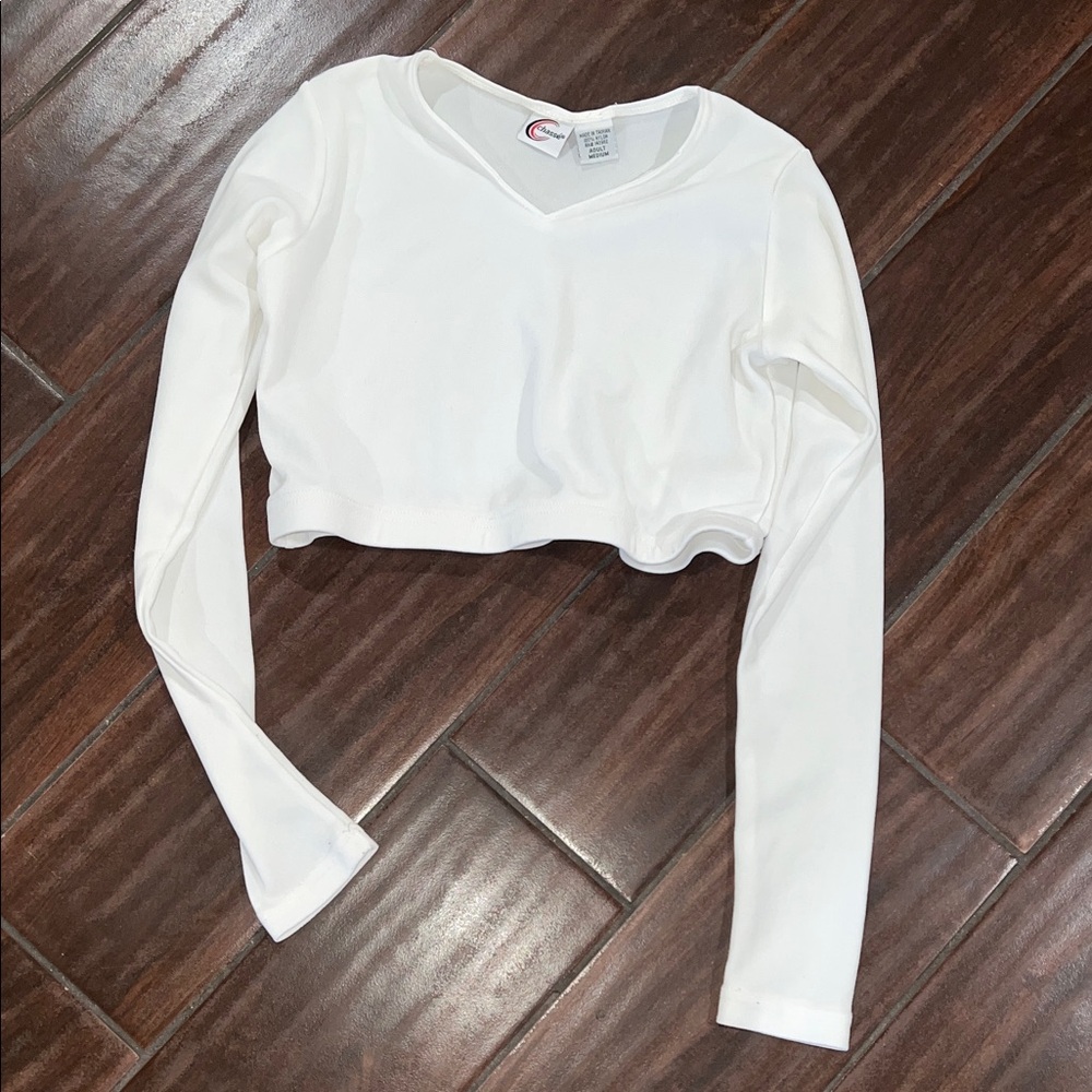Elegant White V-Neck Crop Top